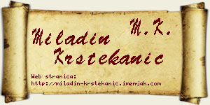 Miladin Krstekanić vizit kartica
